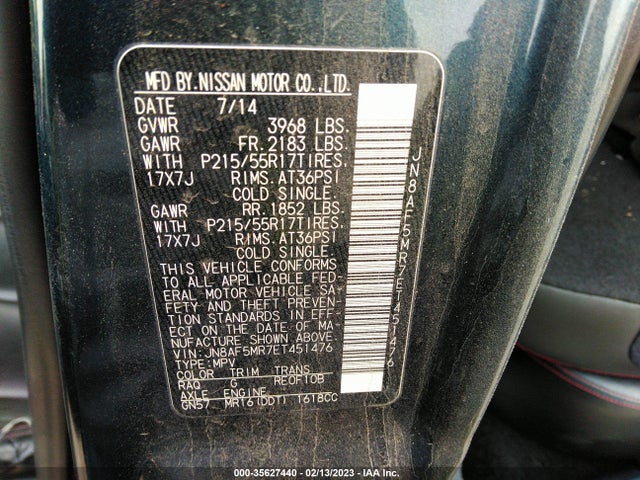 2014 Nissan Juke, VIN: JN8AF5MR7ET451476