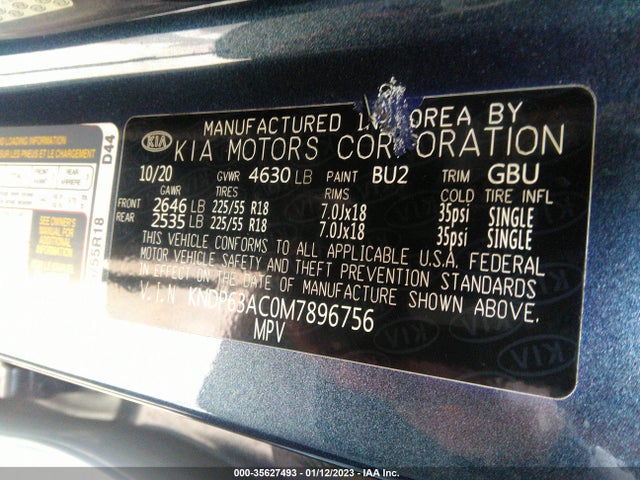 2021 KIA SPORTAGE S VIN: KNDP63AC0M7896756