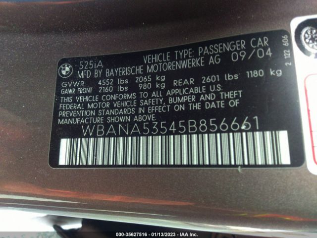 WBANA53545B856661 BMW 5 Series 525i
