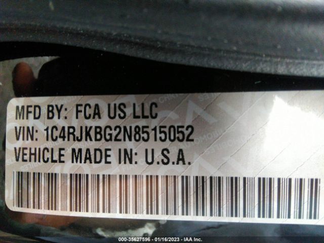 1C4RJKBG2N8515052 Jeep Grand Cherokee L Limited