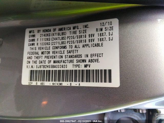 Acura Rdx Tech Pkg 2011 5J8TB2H55BA003820 Image 11