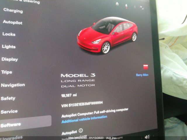 5YJ3E1EB3MF999994 Tesla MODEL 3