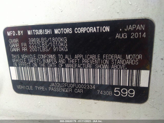 Mitsubishi Lancer 2015 JA32U2FU0FU002334 Image 11