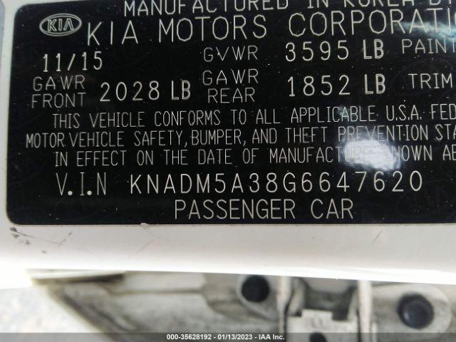 KNADM5A38G6647620 KIA RIO LX