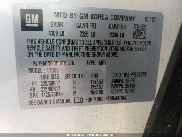 Chevrolet Trailblazer Lt 2023 KL79MPS23PB018376 Image 9
