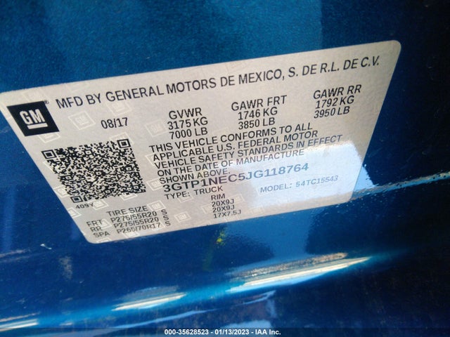 GMC Sierra 1500 Slt 2018 3GTP1NEC5JG118764 Image 9