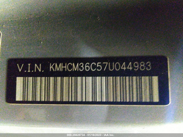 2007 HYUNDAI ACCENT GS VIN: KMHCM36C57U044983