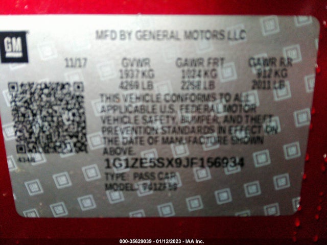 Chevrolet Malibu Premier 2018 1G1ZE5SX9JF156934 Image 10