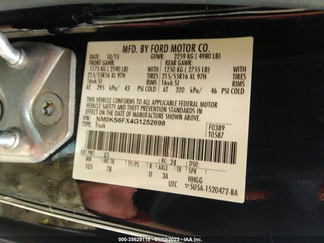 2016 Ford Transit Connect, VIN: NM0KS6FX4G1252698