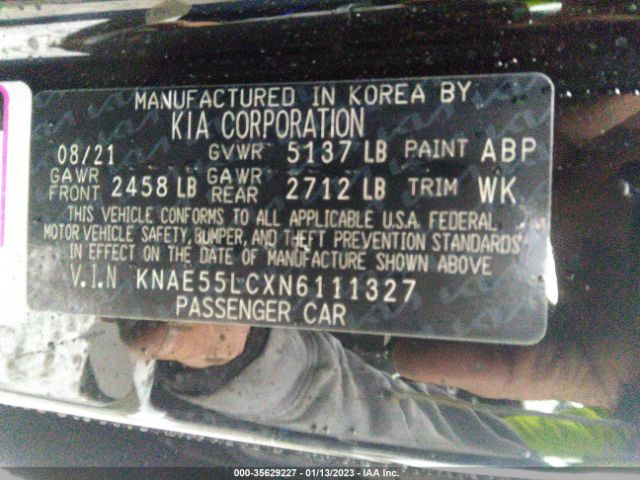 KNAE55LCXN6111327 KIA Stinger Gt2