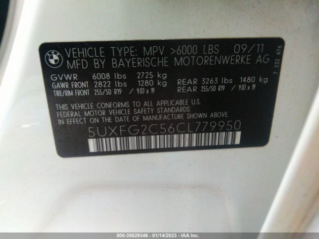 5UXFG2C56CL779950 BMW X6 35i