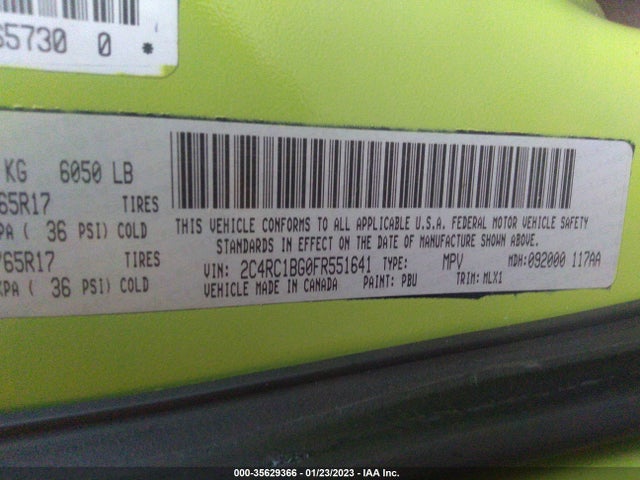 2C4RC1BG0FR551641 Chrysler Town & Country Touring