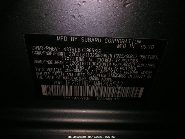 JF2GTHRC3MH248642 Subaru Crosstrek