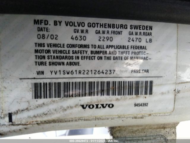 YV1SW61R221264237 Volvo V70