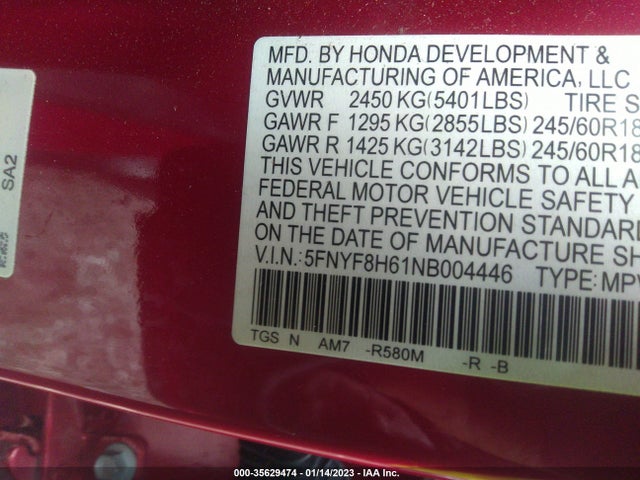 2022 Honda Passport, VIN: 5FNYF8H61NB004446