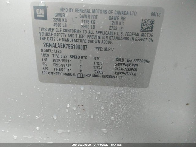 Chevrolet EQUINOX LS 2014 2GNALAEK7E6109007 Image 9