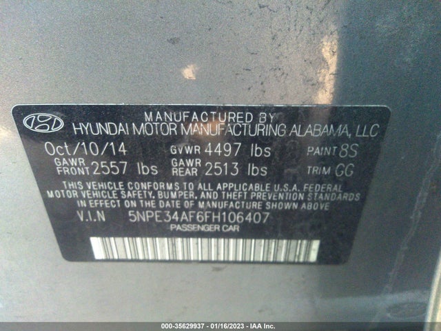 2015 Hyundai Sonata, VIN: 5NPE34AF6FH106407
