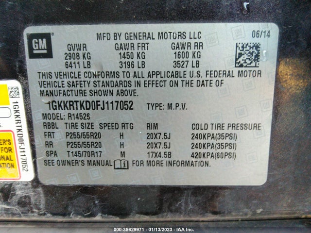 GMC Acadia Denali 2015 1GKKRTKD0FJ117052 Image 9