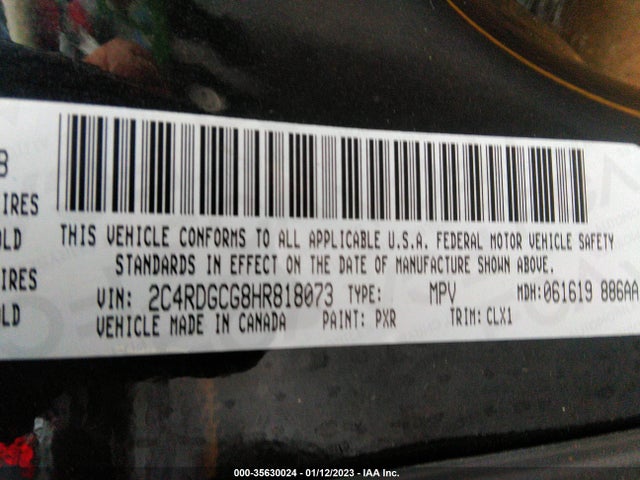 2017 Dodge Grand Caravan, VIN: 2C4RDGCG8HR818073