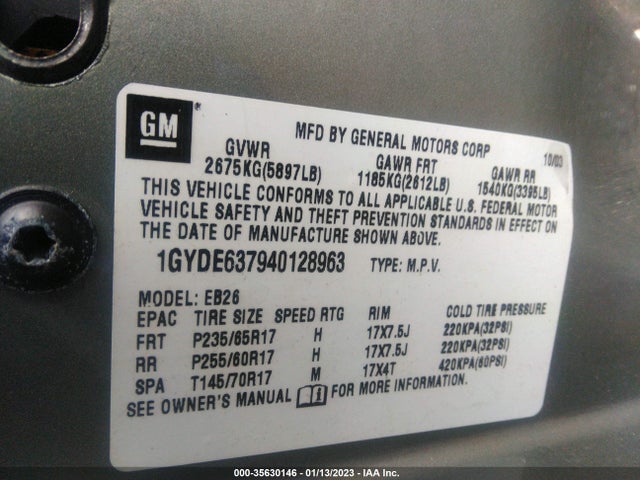 Cadillac SRX 2004 1GYDE637940128963 Image 9