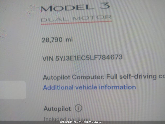 Tesla Model 3 Performance 2020 5YJ3E1EC5LF784673 Image 8