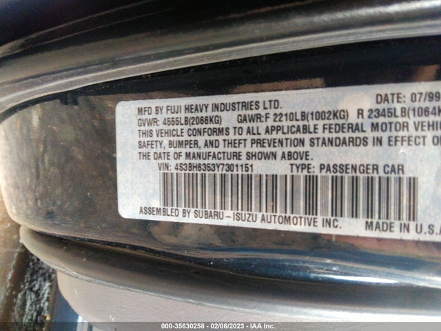 4S3BH6353Y7301151 Subaru Legacy Wagon L