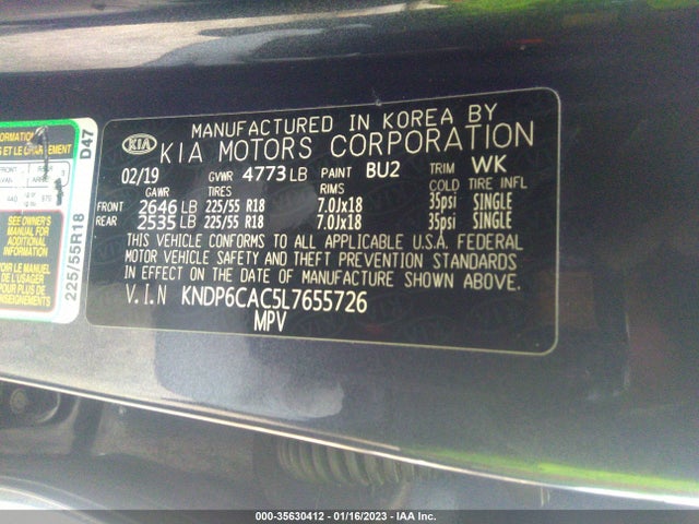 2020 KIA SPORTAGE S VIN: KNDP6CAC5L7655726