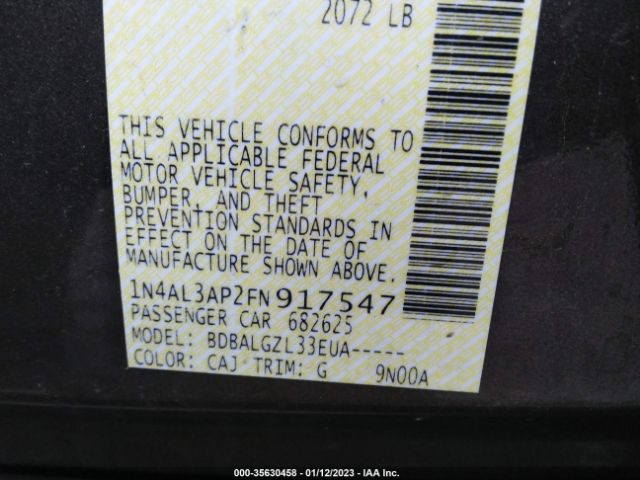 1N4AL3AP2FN917547 Nissan Altima 2.5 S