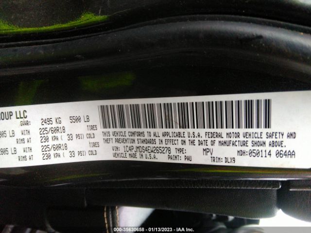 1C4PJMDS4EW265278 Jeep Cherokee Limited