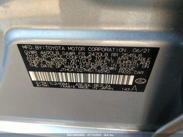 2021 Lexus IS, VIN: JTHCA1D27M5116590