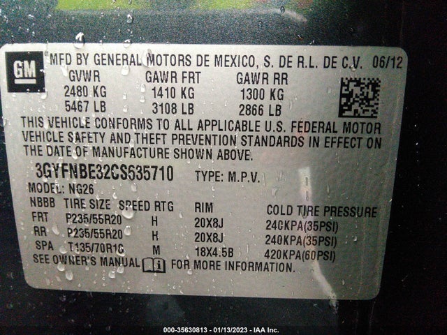 3GYFNBE32CS635710 Cadillac Srx Performance Collection