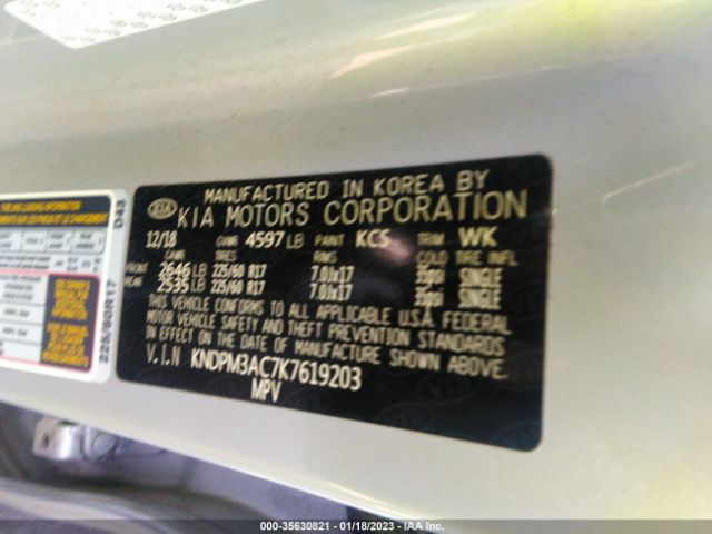 KNDPM3AC7K7619203 KIA Sportage Lx