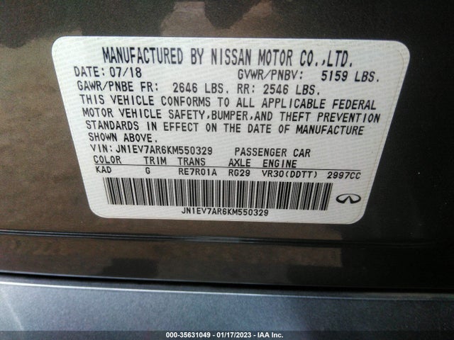 Infiniti Q50 2019 JN1EV7AR6KM550329 Image 22