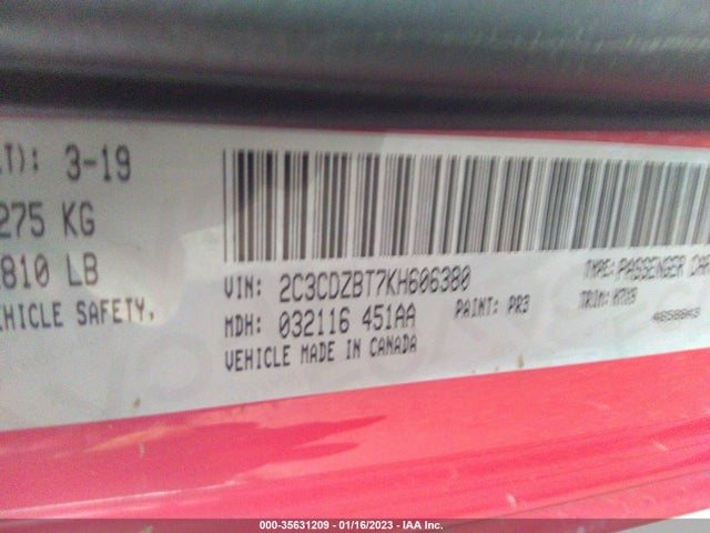 Dodge Challenger R/t 2019 2C3CDZBT7KH606380 Image 9