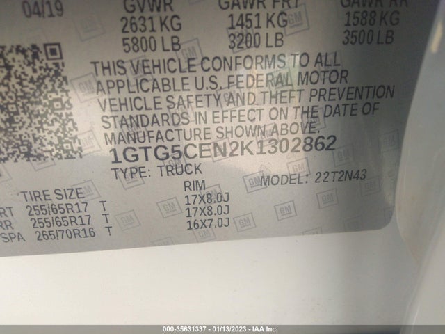 GMC Canyon 2wd Sle 2019 1GTG5CEN2K1302862 Image 9