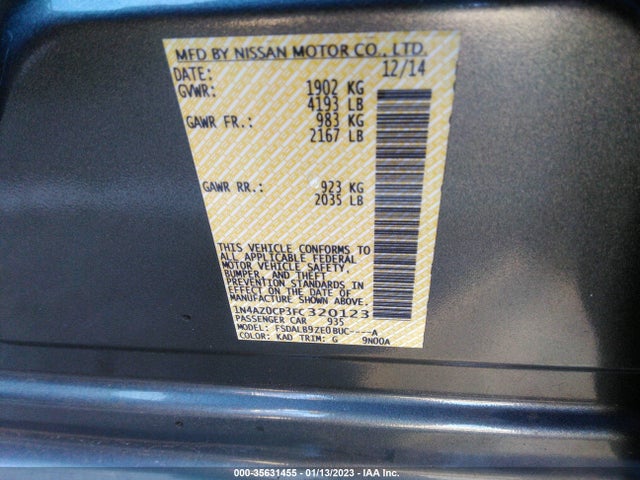 2015 Nissan Leaf, VIN: 1N4AZ0CP3FC320123