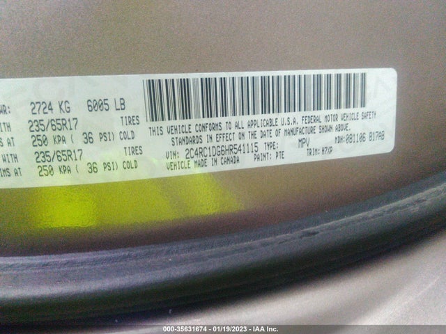 2C4RC1DG6HR541115 Chrysler Pacifica Touring