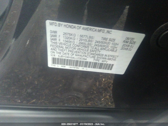 2020 Acura MDX, VIN: 5J8YD4H54LL030394