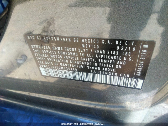 3VWL17AJ0GM335449 Volkswagen Jetta Sedan 1.8t Sel