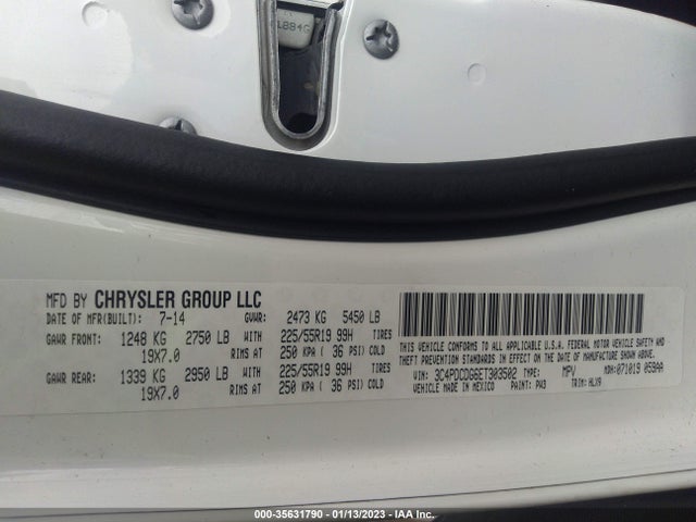 Dodge Journey Limited 2014 3C4PDCDG6ET303502 Image 9