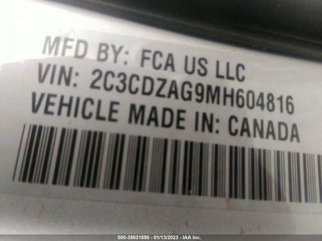 Dodge Challenger Sxt 2021 2C3CDZAG9MH604816 Image 9