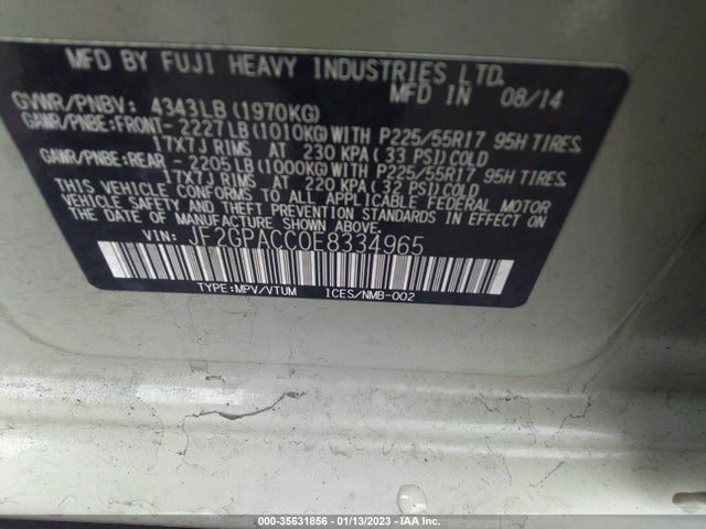 JF2GPACC0E8334965 Subaru Xv Crosstrek Premium