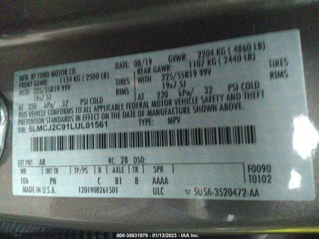 2020 Lincoln Corsair, VIN: 5LMCJ2C91LUL01561
