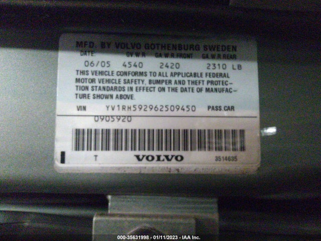 Volvo S60 2006 YV1RH592962509450 Image 10