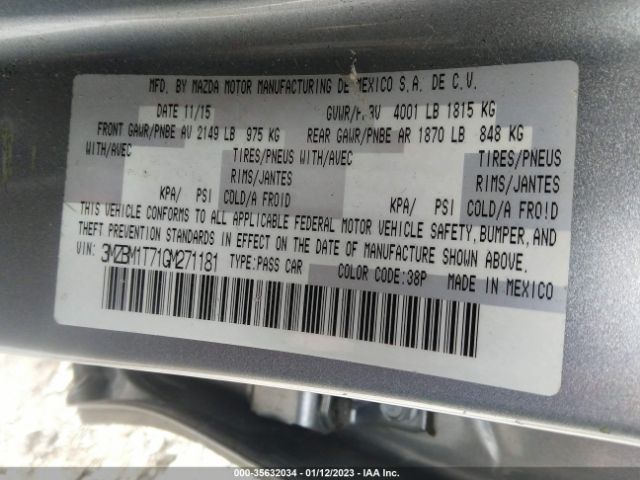 3MZBM1T71GM271181 Mazda MAZDA3