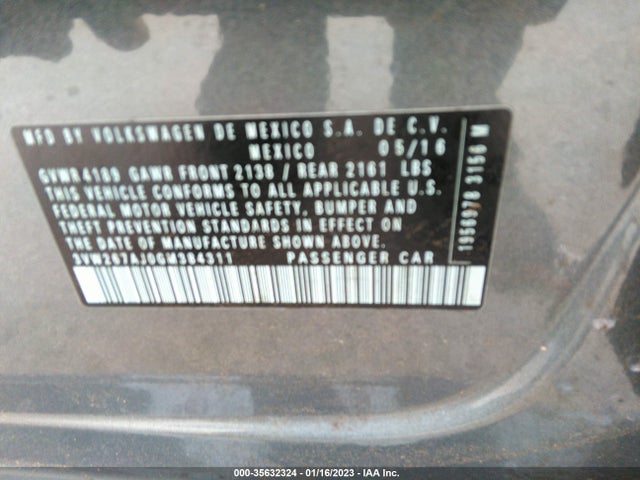 3VW267AJ0GM384311 Volkswagen Jetta Sedan 1.4t S W/technology