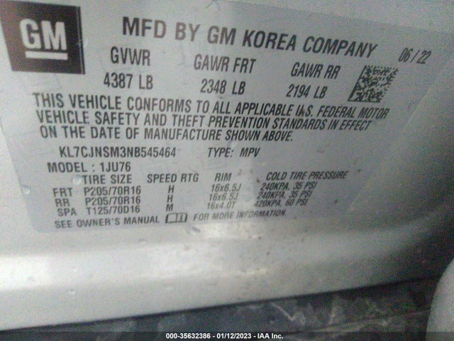Chevrolet TRAX LS 2022 KL7CJNSM3NB545464 Image 9