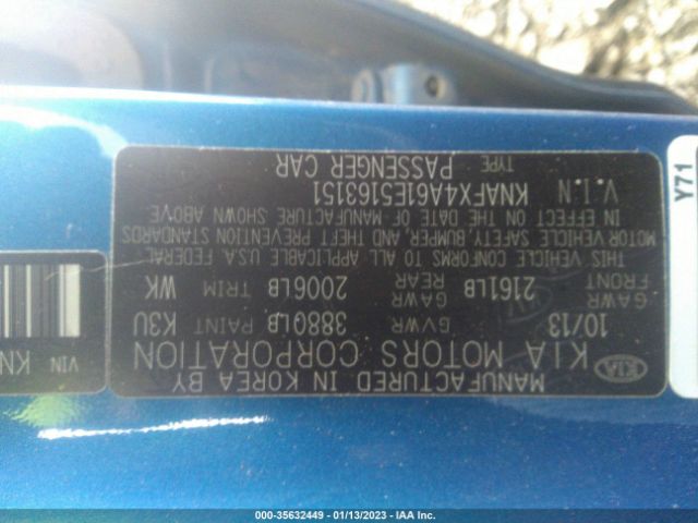 KNAFX4A61E5163151 KIA FORTE LX
