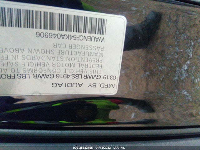 2019 AUDI A5 SPORTBACK PREMIUM PLUS VIN: WAUENCF54KA046906