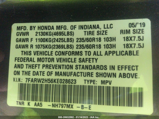 Honda CR-V EX 2019 7FARW2H56KE028623 Image 9